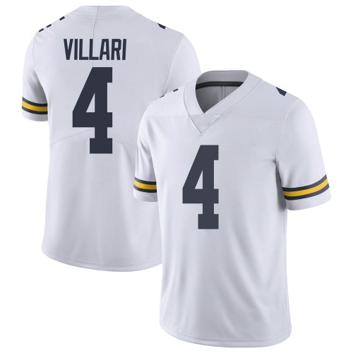 Dan Villari Michigan Wolverines Men's NCAA #4 White Limited Brand Jordan College Stitched Football Jersey VBZ3654BK